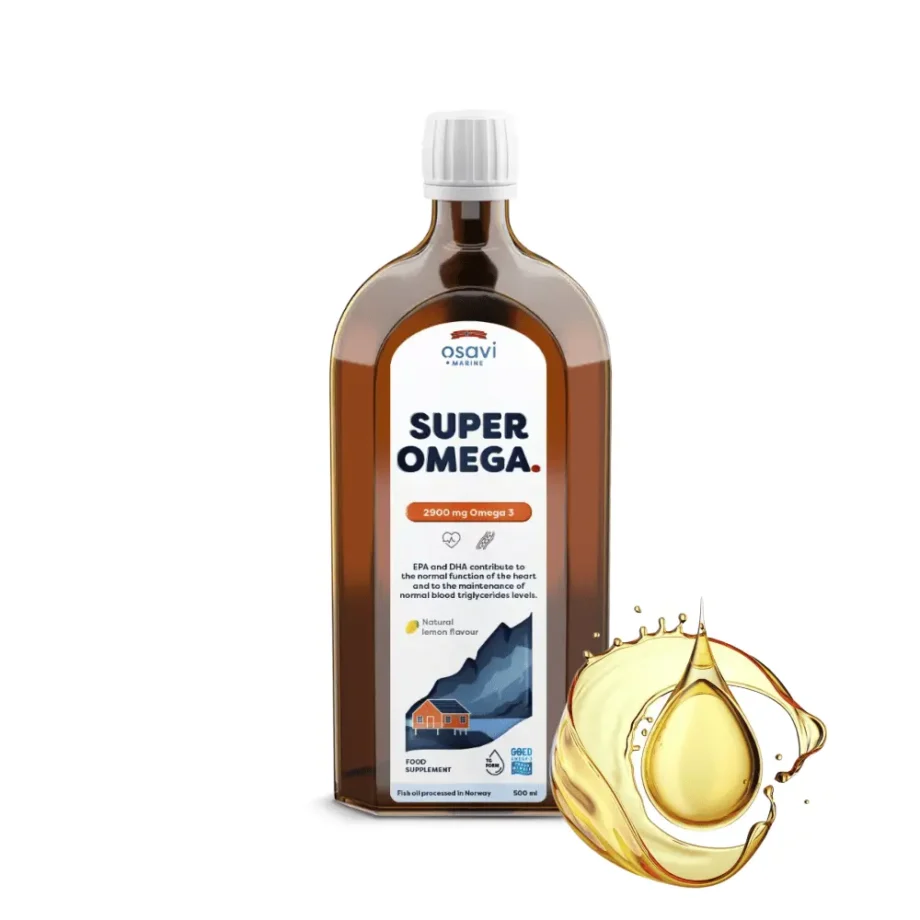 Butelka super omega 2900 mg osavi z kroplą oleju