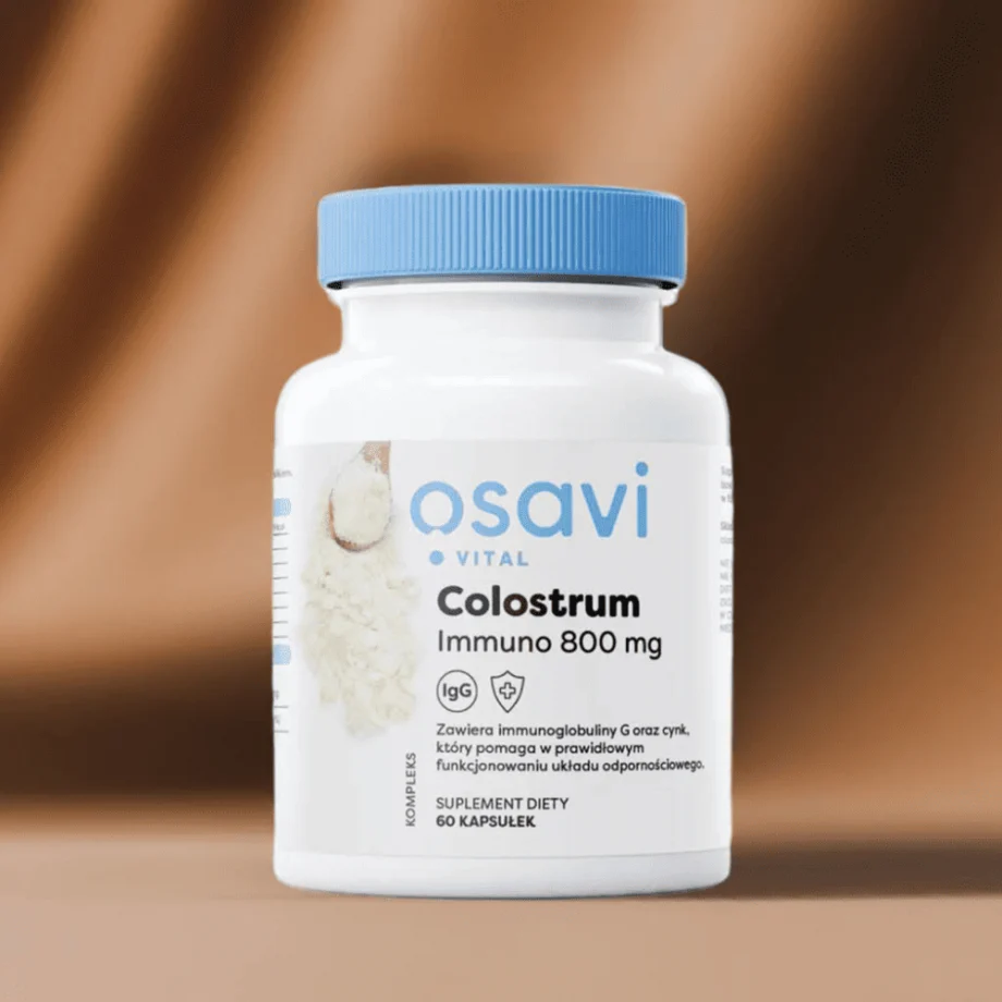 Opakowanie Osavi Colostrum Immuno 800 mg - 60 kapsułek z zaawansowaną formułą