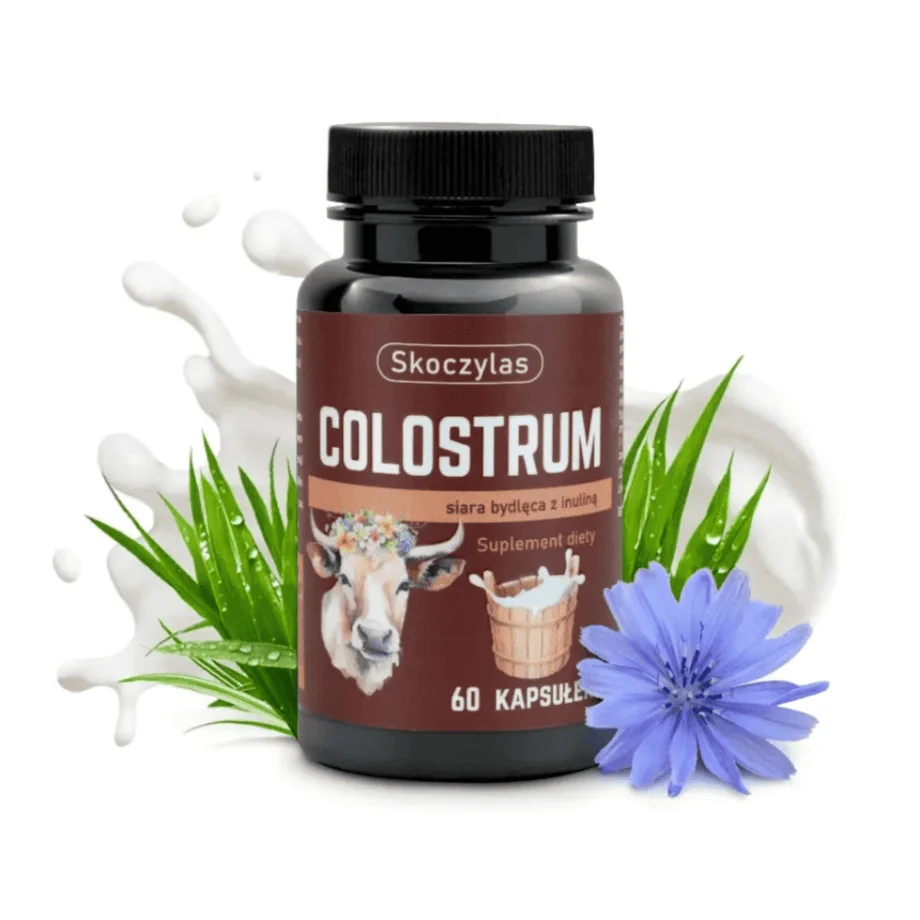 Opakowanie COLOSTRUM Skoczylas - 60 kapsułek z siarą bydlęcą i inuliną