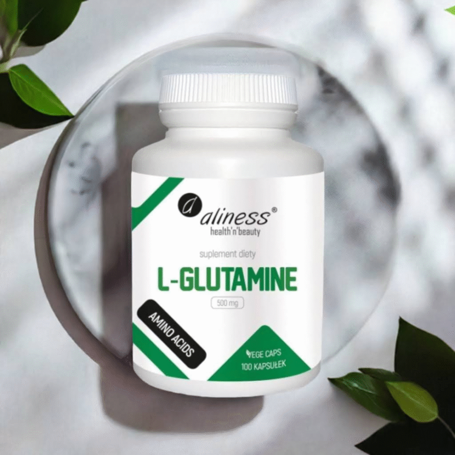 Skład i sposób użycia glutaminy w kapsułkach Aliness L-Glutamine - 100 kapsułek zawierających 500 mg glutamin