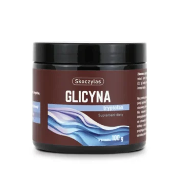 Suplement Skoczylas Glicyna + Tryptofan 100g - wysokiej jakości aminokwasy w proszku wspierające zdrowy sen i redukcję stresu