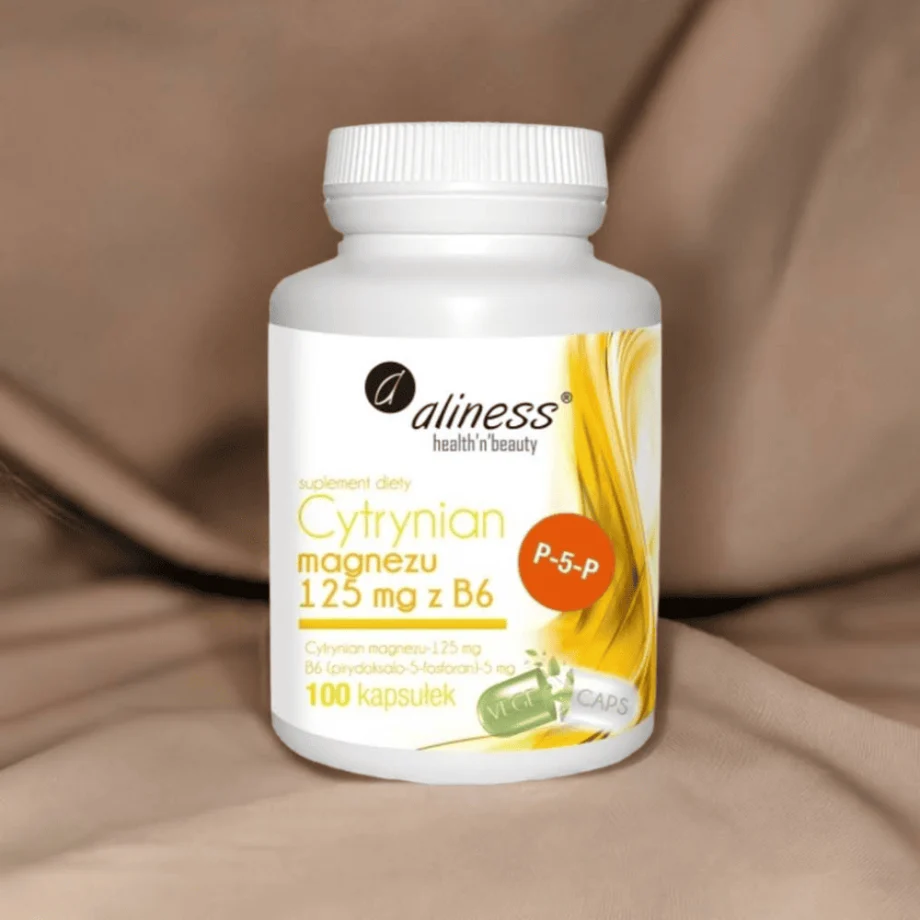 Aliness Cytrynian Magnezu B6 P-5-P - wegańskie kapsułki na energię