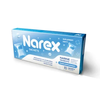 Narex probiotyk w saszetkach na białym tle
