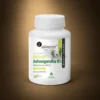 Ashwagandha 560 mg Aliness na tle brązowej tkaniny