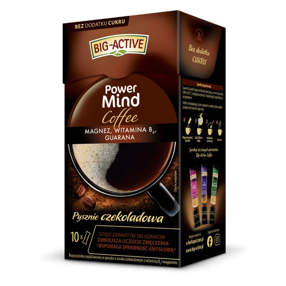 Kawa na koncentrację Big-Active Coffee Power Mind saszetki czekolada